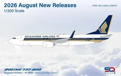 Singapore Airlines Boeing 737-800 w/ Winglets 9V-MGN 1:200 SQ Wings