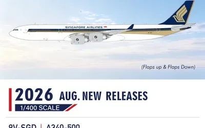 Singapore Airlines Airbus A340-500 9V-SGD 1:400 HX Models
