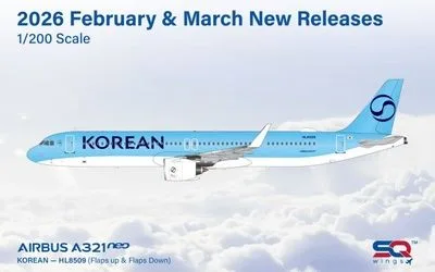 Korean Air Airbus A321neo HL8509 1:200 SQ Wings